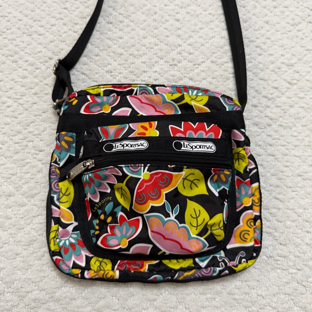 Rare Le Sport Sac Floral Crossbody Bag Purse